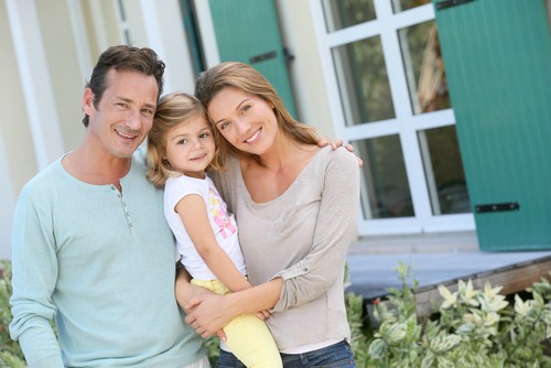 happy couple with child