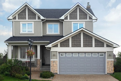 two story home with garage